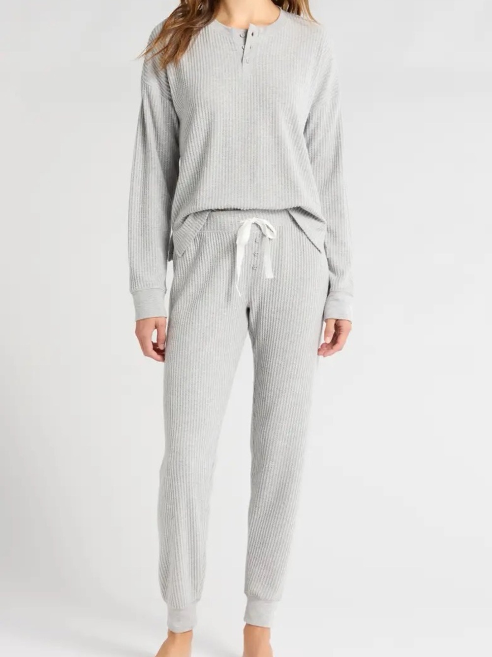 PJ Salvage Sparkle Thermal Ski Set In
Heather Grey - Size M